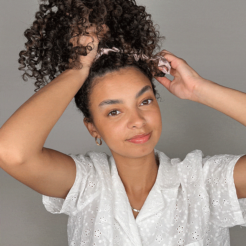 silk turban - curly hair girl