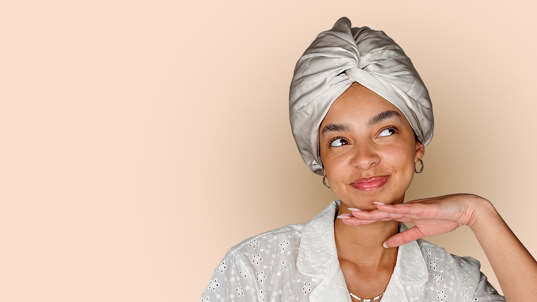 woman wearing Bouclème's silk turban