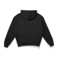 Back of Black Silk Lined Hoodie on a transparent background