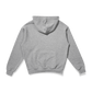 Back of Grey Silk Lined Hoodie on a transparent background