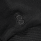 Close-up of Bouclème logo embroidered on Black Silk Lined Hoodie
