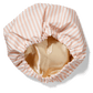 Bouclème satin-lined shower cap showing inner satin lining that protect curls