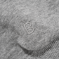 Close-up of Bouclème logo embroided on Silk Lined Grey Hoodie