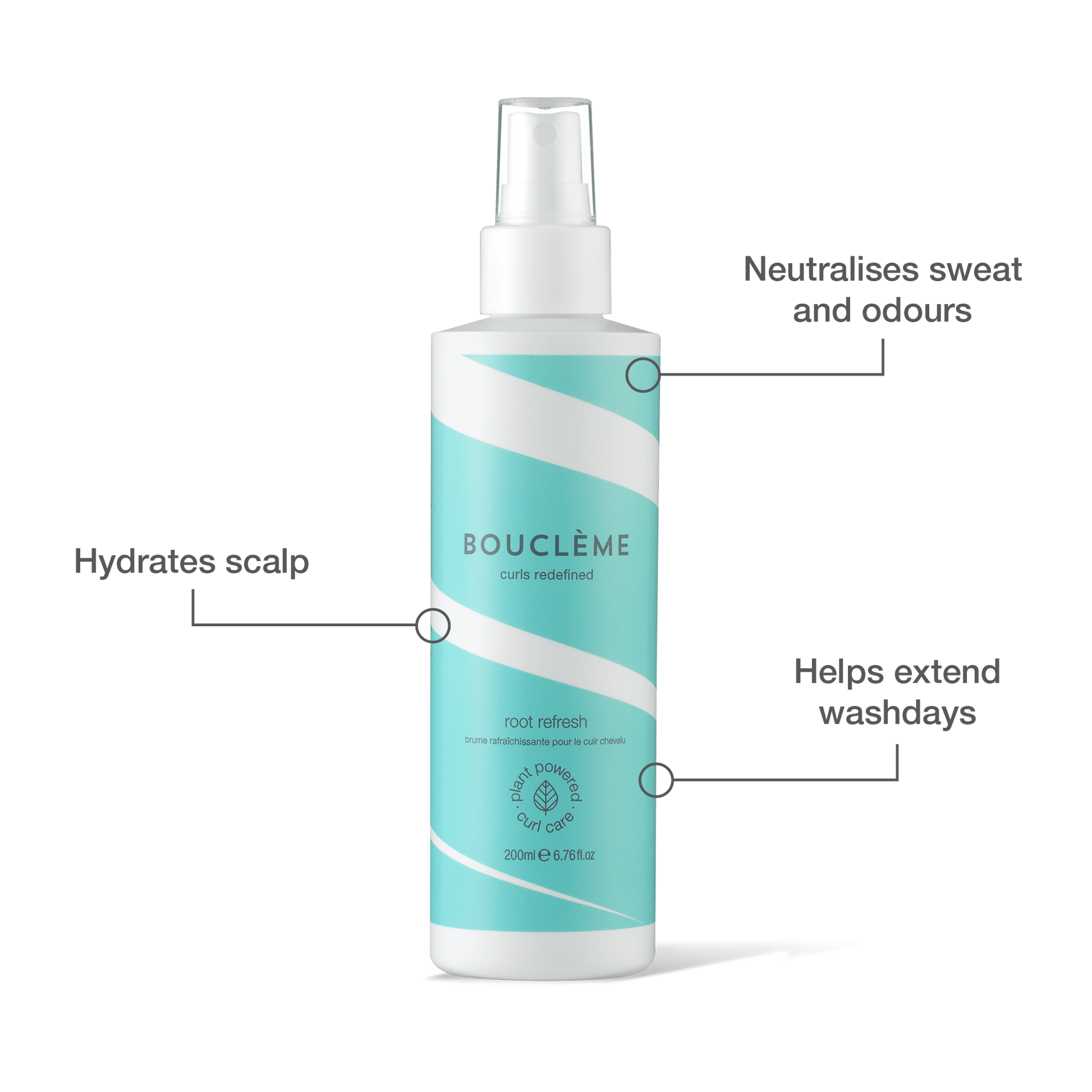 A refreshing mist that soothes and deodorises the scalp. Redefine your curls. Perfect for all hair types. 